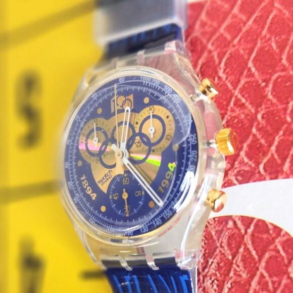Swatch watch IOC 100 SCZ101 94 Olympic Specials Chronograph watch New Old stock - Picture 5 of 10